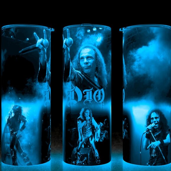 Glow in the Dark Dio Band - Ronnie James Dio Heavy Metal Cup Mug Tumbler 20oz - Picture 1 of 4